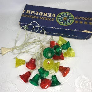 Vintage Christmas Tree Garland Lights - USSR Made - Working Condition