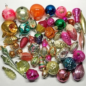 Vintage USSR Glass Christmas Ornaments Set of 50