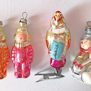 Restored soviet vintage glass Christmas tree Ornaments.
Made in USSR 1970s. Were in use.
The restoration is of very high quality.