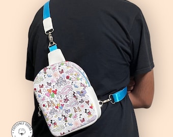 Bolso bandolera con diseño de ratón de parque esquemático/mochila Mav/monedero pequeño