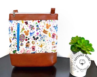 Park Icons/ Best Day Ever - Niebieska torba typu crossbody z zamkiem