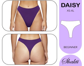 PDF BIKINI PATTERN / High Waisted Bottom / Diy Bikini Sewing Pattern  / Patron maillot de bain | Patrón de Vestido de Baño