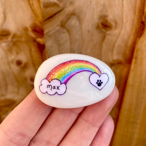 Rainbow Bridge, Pet Loss, Memorial, Rainbow, Dog, Cat, Memory, Keepsake, Stone, Gift, Present, Momento, Best Friends, Gift, Sparkly, Pebble image 2