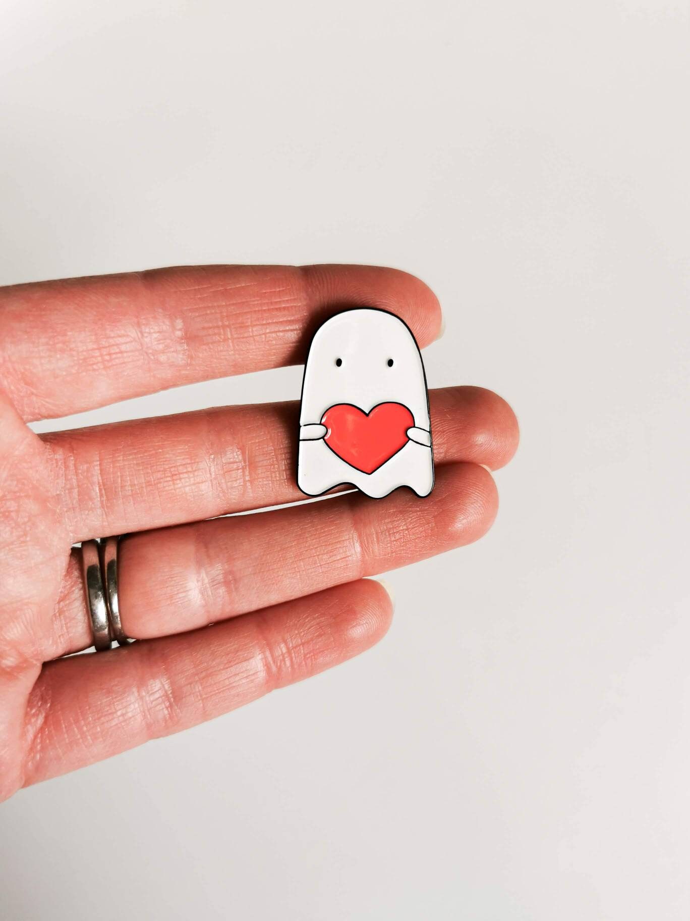 Ghost Hug Pin Badge, Ghost Hug, Miss You, Pin, Badge, Brooch, Good Luck ...