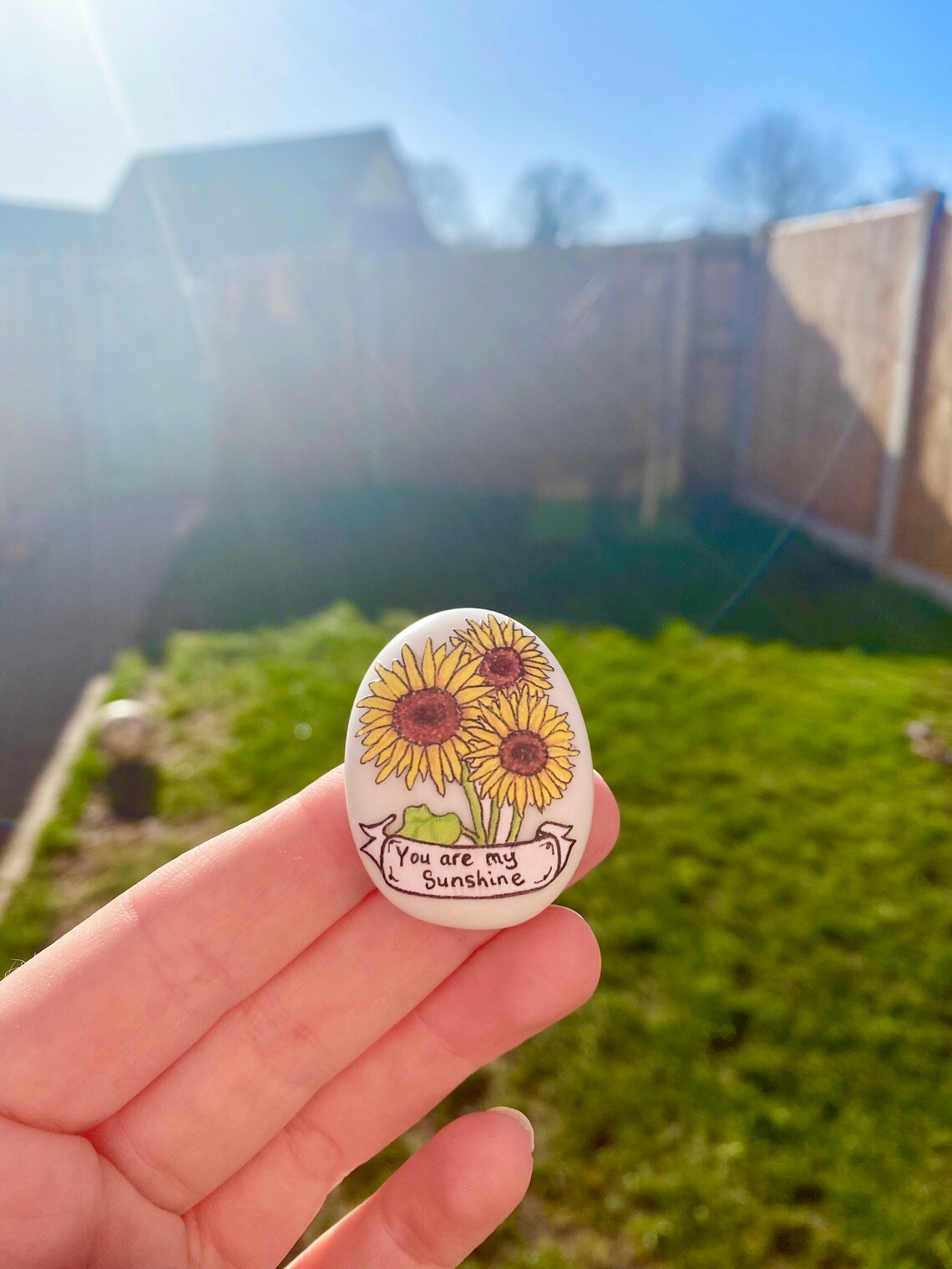 Sunflower Flower Good Luck Keepsake Stone Gift Mothers Etsy