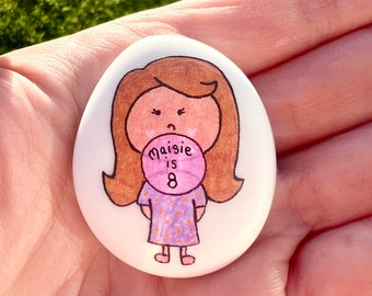 Girl, Bubblegum, Personalised, Friendship, Good Luck, Keepsake, Stone, Gift, Present, Birthday, Best Friend, Sassy, Pop, Love You, BFF