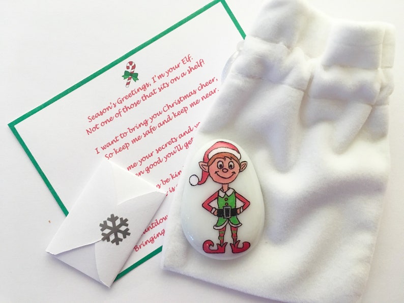 Christmas Elf Elf Friendship Good Luck Keepsake Stone Etsy