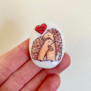 Hedgehog, Heart, Personalised, Friendship, Good Luck, Keepsake, Stone, Gift, Present, Valentine, Best Friend, Lucky Charm, Love You, Hugs