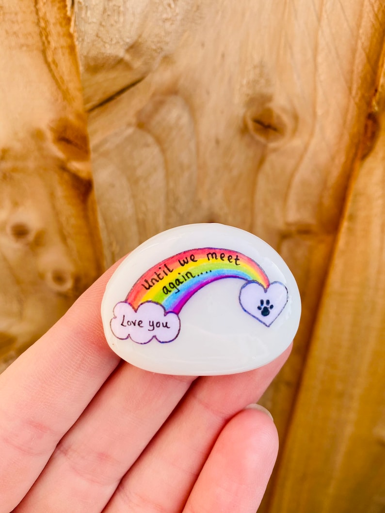 Rainbow Bridge, Pet Loss, Memorial, Rainbow, Dog, Cat, Memory, Keepsake, Stone, Gift, Present, Momento, Best Friends, Gift, Sparkly, Pebble image 6