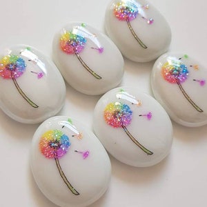 Rainbow Dandelion, Friendship, Good Luck, Keepsake, Stone, Gift, Present, Momento, Best Friend, Lucky Charm, Rainbow, Dandelion, Wish, Love