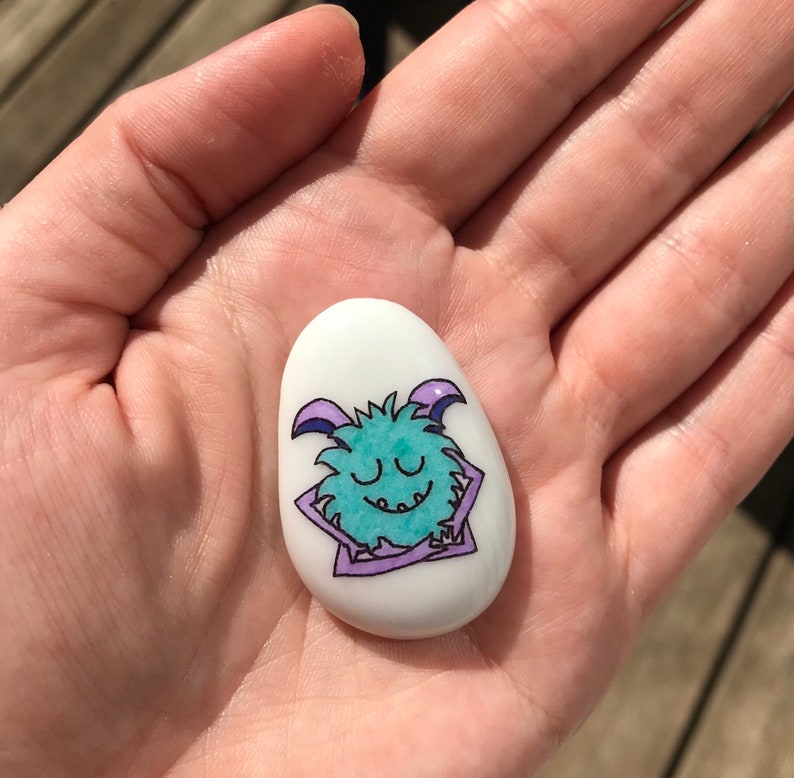 Mindful Monster, Mindfulness, Worry Stone, Childrens, Anxiety Aid, Stress Relief, Sensory Toy, Kids, Meditation, Fiddle Toy, Calming, Yoga image 8