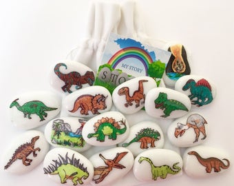 Dinosaur, Story Stones, Set, Story Telling, Imaginative Play, Reversible