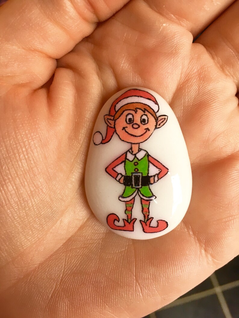 Christmas Elf Elf Friendship Good Luck Keepsake Stone Etsy