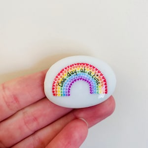 Rainbow, Hearts, Love is Love, Keepsake, Stone, Gift, Present, Best Friends, Gift, Sparkly, Pebble, Mum, Dad, Boyfriend, one day at a time