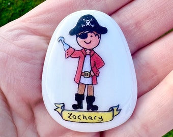 Pirate, Friendship, Worry Stone, Keepsake, Friend, Best, Cute, Sensory Toy, Kids Fidget Toy, Fiddle Toy, Treasure, Lucky Stone, Boys, Girls