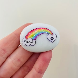 Rainbow Bridge, Pet Loss, Memorial, Rainbow, Dog, Cat, Memory, Keepsake, Stone, Gift, Present, Momento, Best Friends, Gift, Sparkly, Pebble image 1