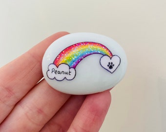 Rainbow Bridge, Pet Loss, Memorial, Rainbow, Dog, Cat, Memory, Keepsake, Stone, Gift, Present, Momento, Best Friends, Gift, Sparkly, Pebble