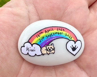 Hamster, Rainbow Bridge, Pet Loss, Rainbow, Rainbow Bridge, Memory, Keepsake, Stone, Gift, Present, Momento, Grave, Best Friends,