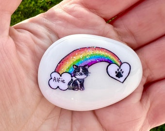 Cat Rainbow Bridge, Pet Loss, Rainbow, Rainbow Bridge, Kitten, Cat, Memory, Keepsake, Stone, Gift, Present, Momento, Best Friends,