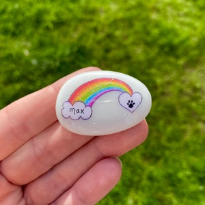 Rainbow Bridge, Pet Loss, Memorial, Rainbow, Dog, Cat, Memory, Keepsake, Stone, Gift, Present, Momento, Best Friends, Gift, Sparkly, Pebble image 5