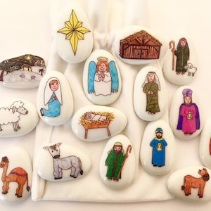 Nativity, Christmas, Story Stones, Storytelling Set, Story Sack