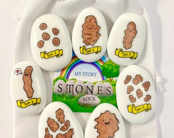 Bristol Stool Chart, Poo, Stool, Pebbles, Gift, Story Stones, Storytelling Stones, Story Sack, Bristol Stool Scale