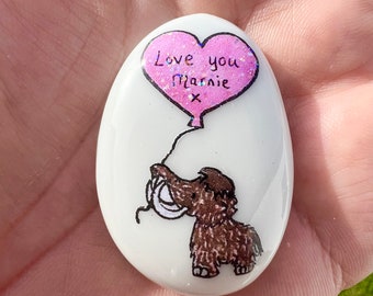 Mammoth, Heart, Personalised, Friendship, Good Luck, Keepsake, Stone, Gift, Present, Valentine, Best Friend, Lucky Charm, Love You, Baby