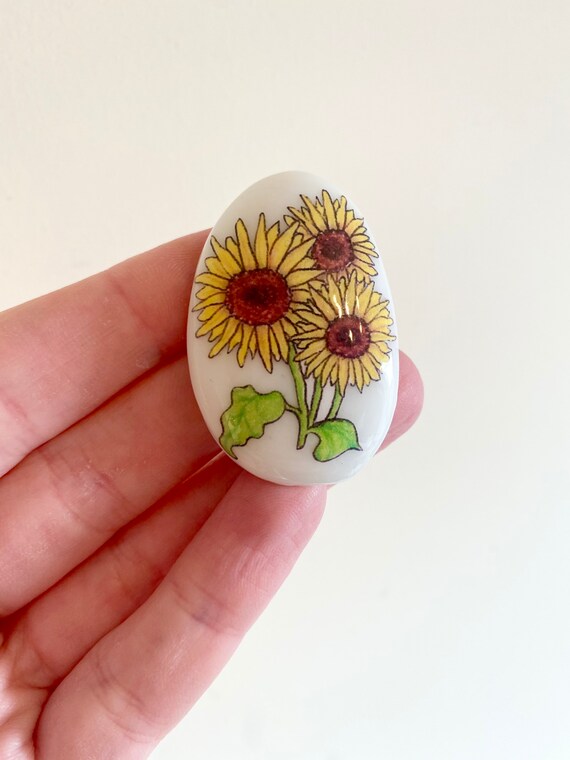 Sunflower Flower Good Luck Keepsake Stone Gift Mothers Etsy