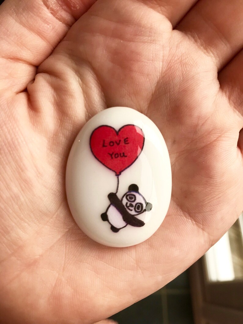 Panda Heart Personalised Friendship Good Luck Keepsake Etsy