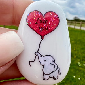 Elephant, Heart, Personalised, Friendship, Good Luck, Keepsake, Stone, Gift, Present, Valentine, Best Friend, Lucky Charm, Love You, Baby image 4