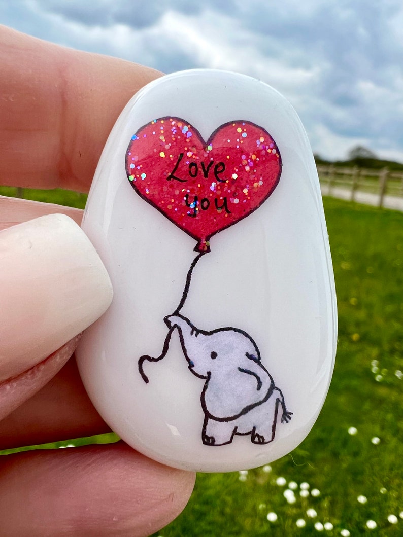 Elephant, Heart, Personalised, Friendship, Good Luck, Keepsake, Stone, Gift, Present, Valentine, Best Friend, Lucky Charm, Love You, Baby image 4