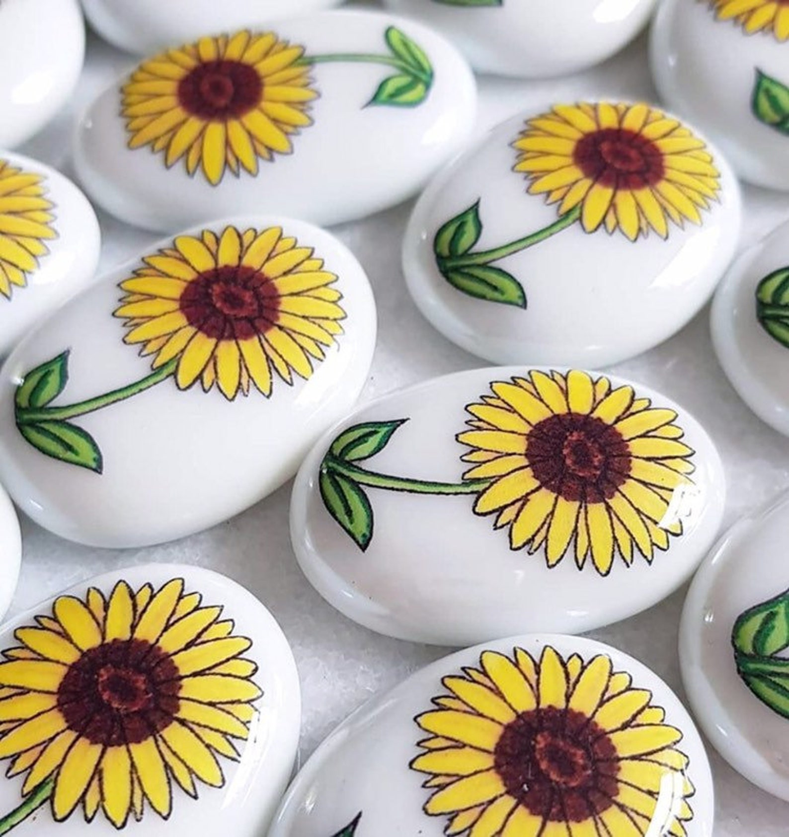 Sunflower Flower Good Luck Keepsake Stone Gift Present Etsy