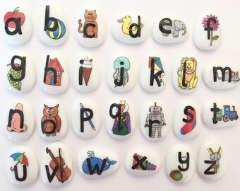 Alphabet, Story Stones Set, abc, learning aid, sensory play, letters, reading, writing, nursery, preschool