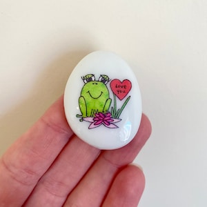 Frog, Heart, Personalised, Friendship, Good Luck, Keepsake, Stone, Gift, Present, Valentine, Best Friend, Lucky Charm, Love You, Froggy
