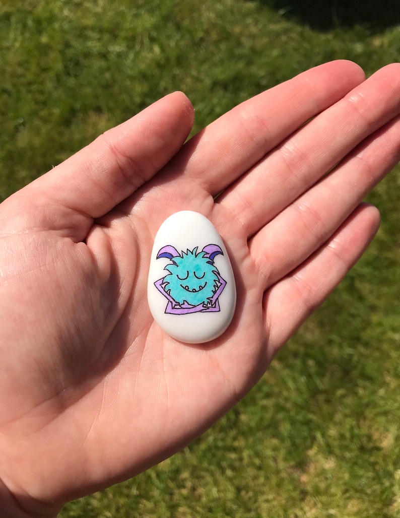Mindful Monster, Mindfulness, Worry Stone, Childrens, Anxiety Aid, Stress Relief, Sensory Toy, Kids, Meditation, Fiddle Toy, Calming, Yoga image 4