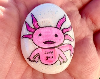 Axolotl, Pebble, Salamander, Good Luck, Aandenken, Steen, Geschenk, Heden, Momento, Beste Vrienden, Vis, Uniek, Dochter, Zoon