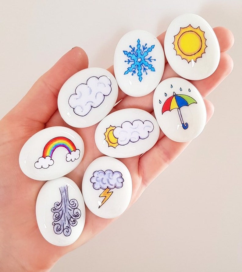 Weather, Seasons, Stones, Pebbles, Summer, Winter, Gift, Story Stones ...