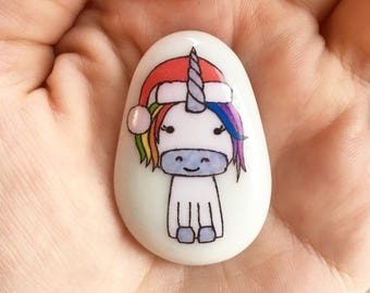 Unicorn, Friendship, Good Luck, Keepsake, Stone, Gift, Present, Momento, Best Friend, Lucky Charm, Rainbow, Christmas, Xmas, Santacorn