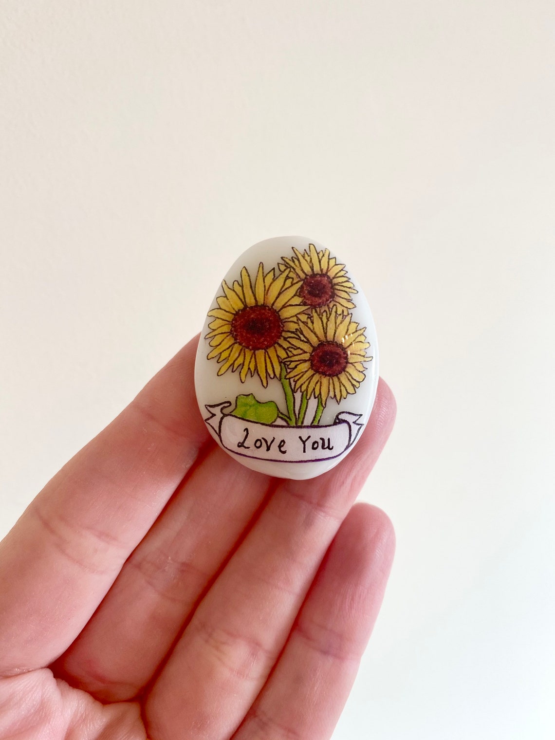 Sunflower Flower Good Luck Keepsake Stone Gift Mothers Etsy