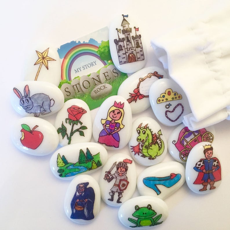 Fairytale, Fairy Tale, Princess, Story Stones, Storytelling Set, Prince, Dragon, Castle, Early Years, Sensory, Stones, Pebbles, Zog image 1