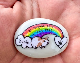 Guinea Pig, Rainbow Bridge, Gerbil, Pet Loss, Rainbow, Rainbow Bridge, Memory, Keepsake, Stone, Gift, Present, Momento, Grave, Best Friends,