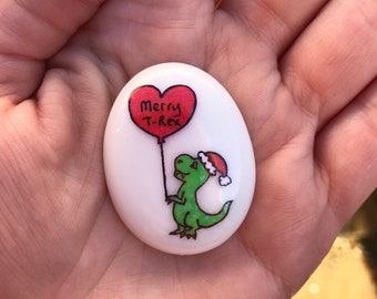 Christmas, Dinosaur, Heart, Personalised, Friendship, Lucky, Keepsake, Stone, Gift, Present, Miss You, Best Friend, Dino, Birthday, Love You