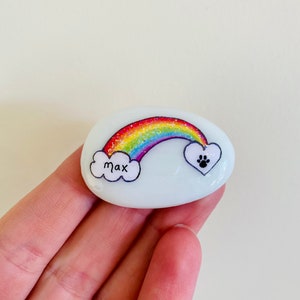 Rainbow Bridge, Pet Loss, Memorial, Rainbow, Dog, Cat, Memory, Keepsake, Stone, Gift, Present, Momento, Best Friends, Gift, Sparkly, Pebble image 4