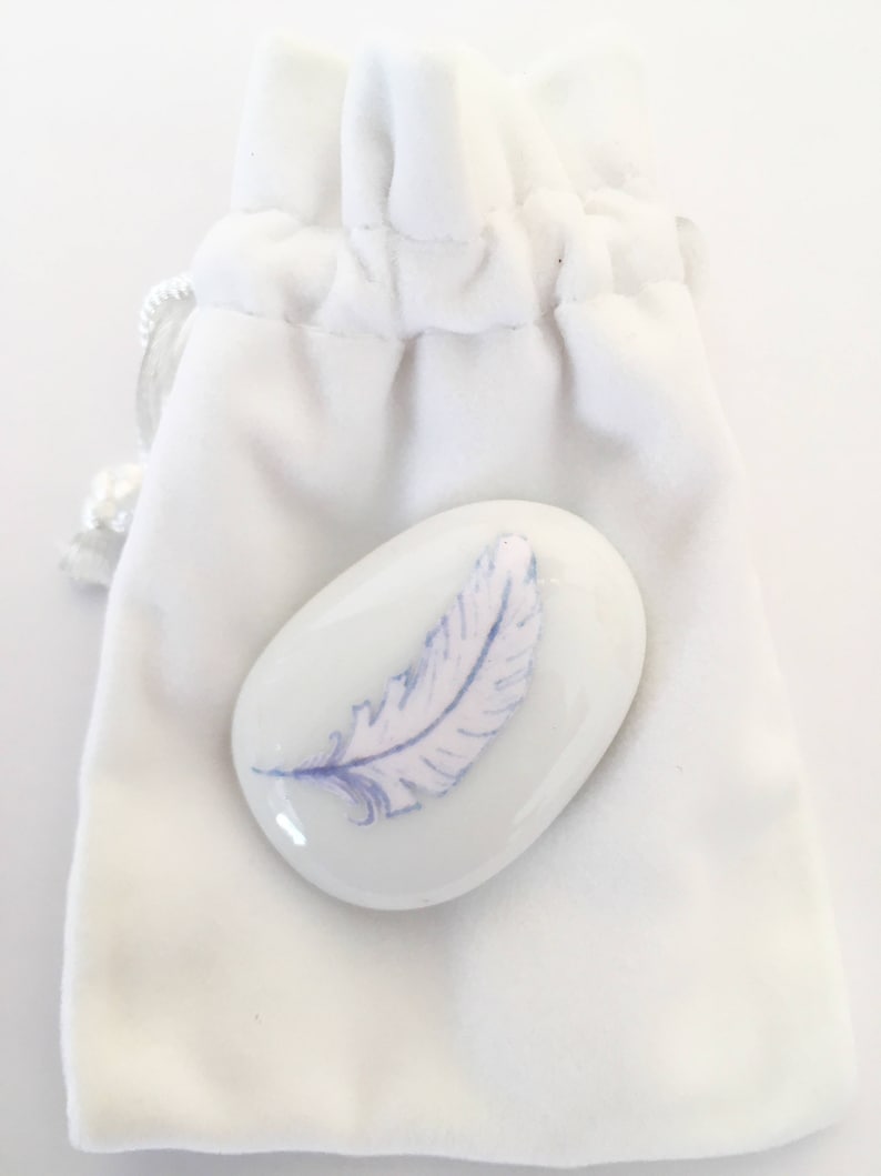 Feather Friendship Good Luck Keepsake Stone Gift Etsy