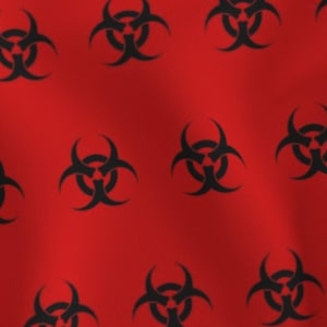 Biohazard Red and Black   welding cap