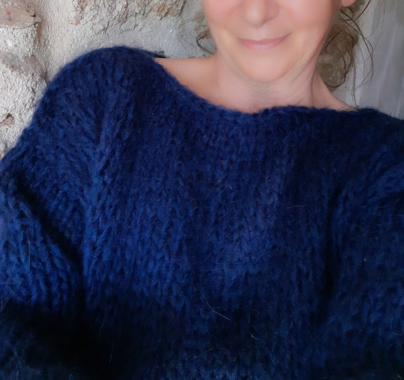 Mohair Jumper. Handknitted Fluffy Sweater. Soft M-L sized Top. Super Trendy Four Seasons Light Pullover. Gift for Her. Gift for Women image 9