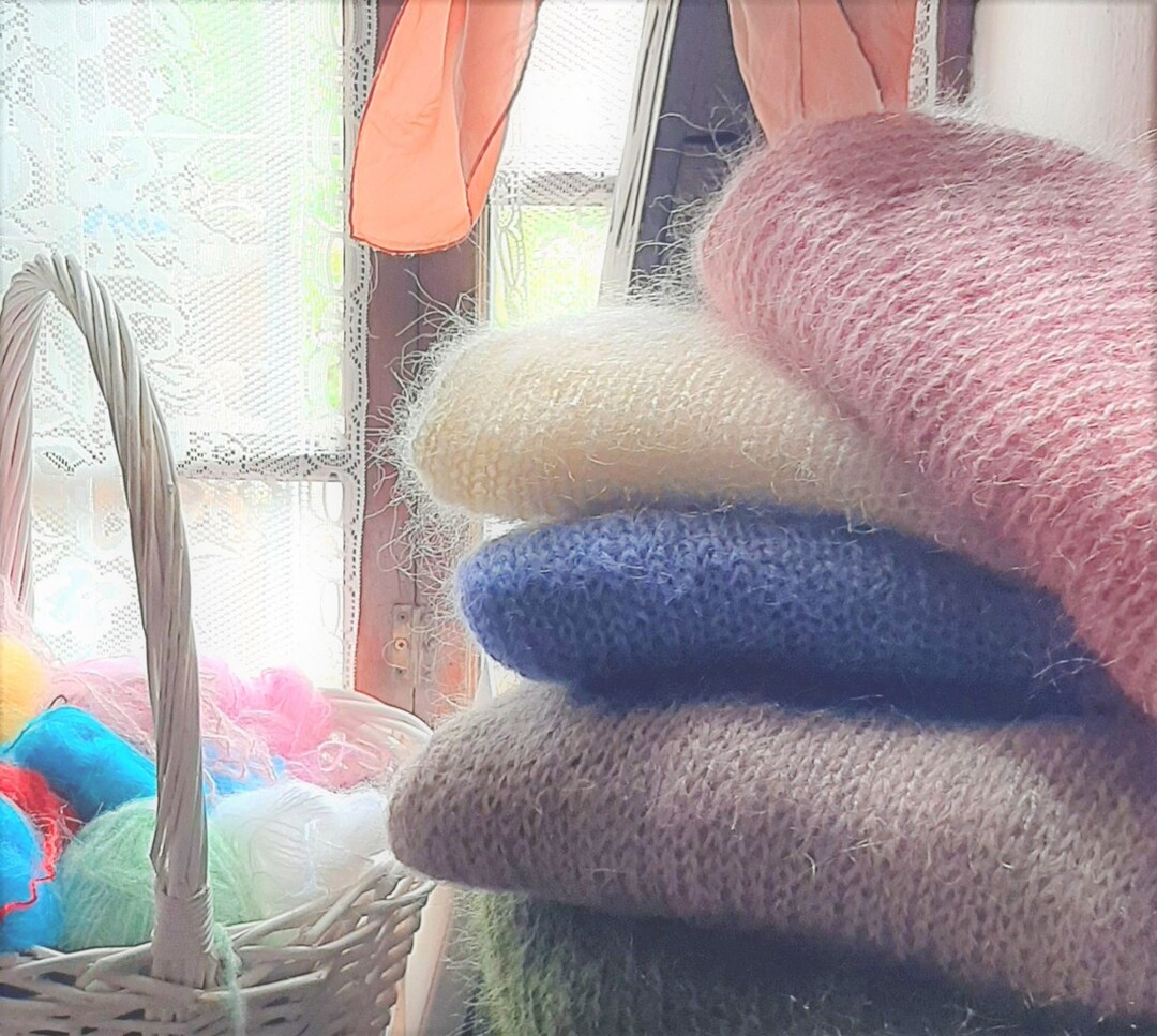 Mohair Jumper Handknit Oversized Sweater Handmade Top Spring Summer