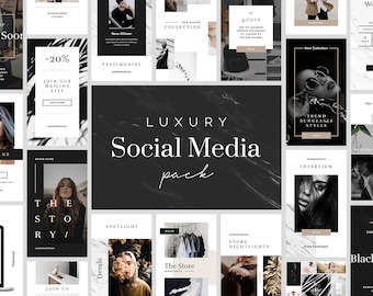 Plantillas de lujo para redes sociales, PSD dorado y negro, historias y publicaciones de Instagram