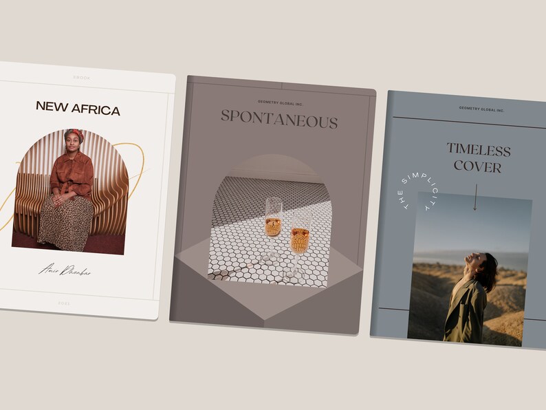 May include: Three magazine covers with different designs. The first cover features a woman in a brown jacket and a leopard print skirt. The second cover features two champagne glasses on a tiled surface. The third cover features a person in a green jacket looking up at the sky.