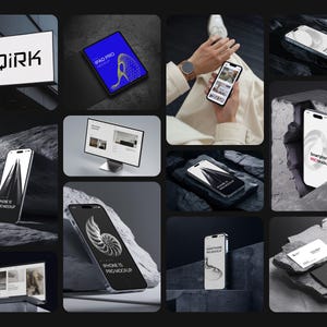 May include: A collection of mockups featuring various devices, including smartphones, tablets, and laptops. The devices are displayed on different backgrounds, such as rocks, concrete, and wood. The mockups are ideal for showcasing designs, apps, and websites.